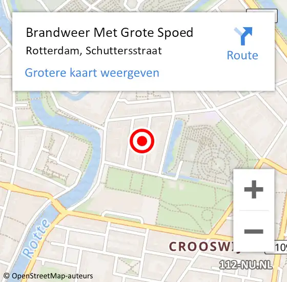 Locatie op kaart van de 112 melding: Brandweer Met Grote Spoed Naar Rotterdam, Schuttersstraat op 24 augustus 2023 02:43