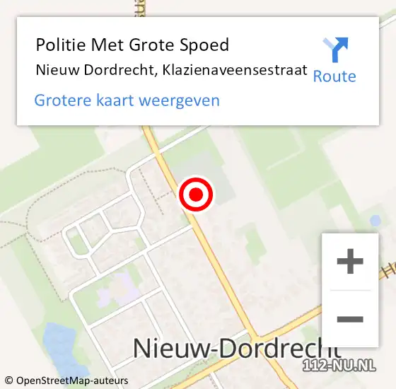Locatie op kaart van de 112 melding: Politie Met Grote Spoed Naar Nieuw Dordrecht, Klazienaveensestraat op 24 augustus 2023 03:19