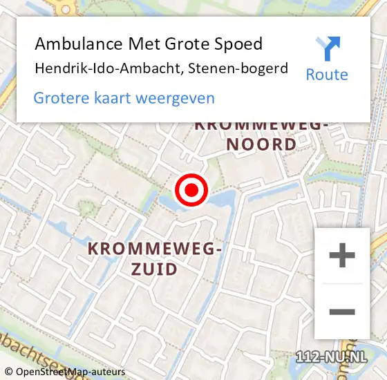 Locatie op kaart van de 112 melding: Ambulance Met Grote Spoed Naar Hendrik-Ido-Ambacht, Stenen-bogerd op 24 augustus 2023 08:16