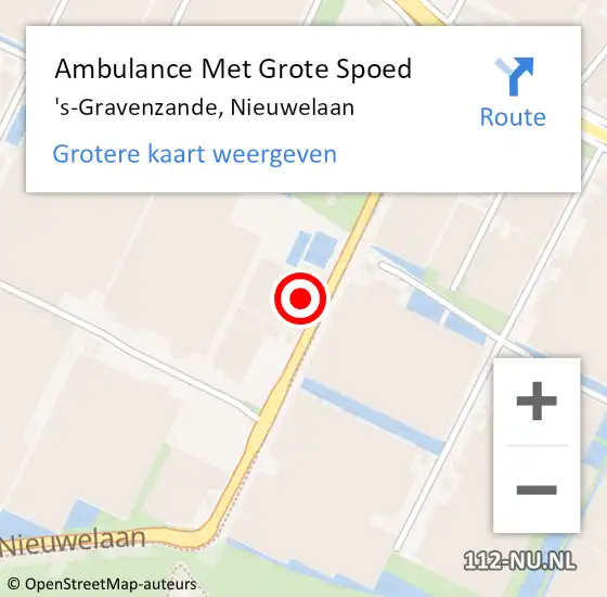 Locatie op kaart van de 112 melding: Ambulance Met Grote Spoed Naar 's-Gravenzande, Nieuwelaan op 24 augustus 2023 09:09