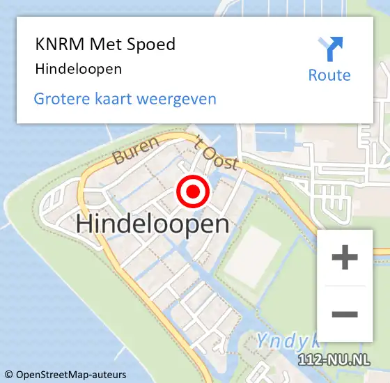 Locatie op kaart van de 112 melding: KNRM Met Spoed Naar Hindeloopen op 24 augustus 2023 11:47