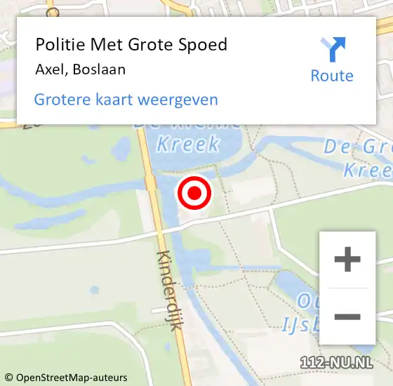 Locatie op kaart van de 112 melding: Politie Met Grote Spoed Naar Axel, Boslaan op 24 augustus 2023 11:51
