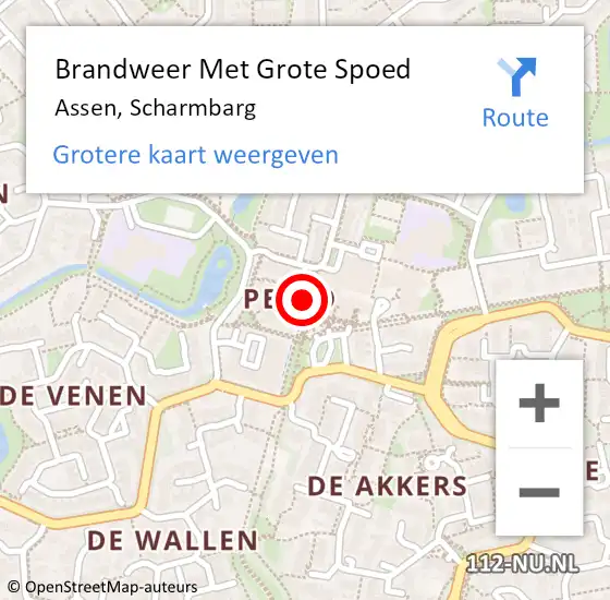 Locatie op kaart van de 112 melding: Brandweer Met Grote Spoed Naar Assen, Scharmbarg op 24 augustus 2023 12:34