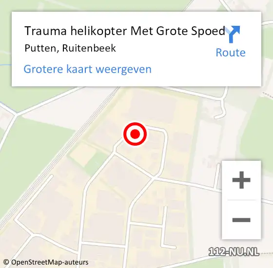 Locatie op kaart van de 112 melding: Trauma helikopter Met Grote Spoed Naar Putten, Ruitenbeek op 24 augustus 2023 12:36