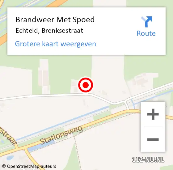 Locatie op kaart van de 112 melding: Brandweer Met Spoed Naar Echteld, Brenksestraat op 24 augustus 2023 14:31