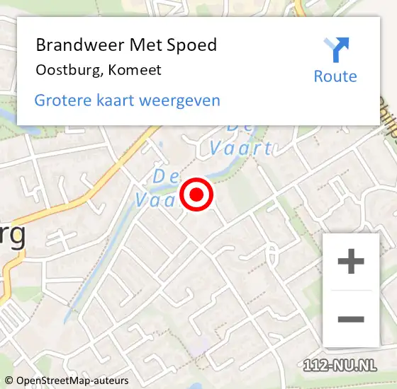 Locatie op kaart van de 112 melding: Brandweer Met Spoed Naar Oostburg, Komeet op 24 augustus 2023 14:39