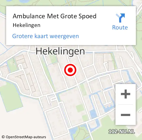 Locatie op kaart van de 112 melding: Ambulance Met Grote Spoed Naar Hekelingen op 24 augustus 2023 14:47