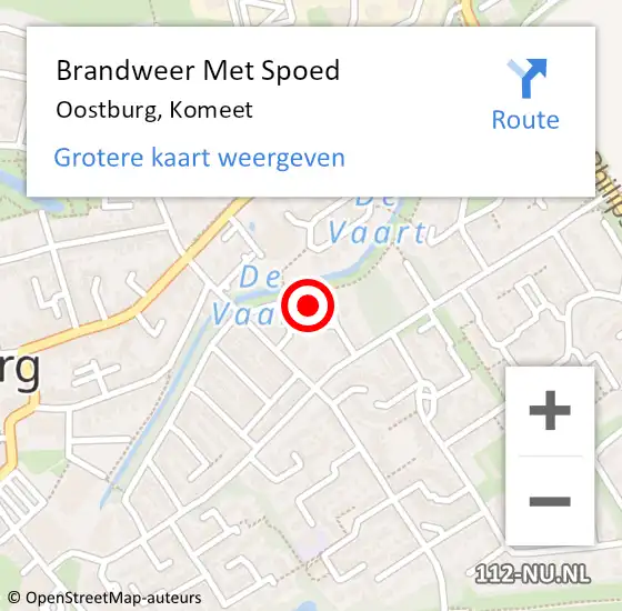 Locatie op kaart van de 112 melding: Brandweer Met Spoed Naar Oostburg, Komeet op 24 augustus 2023 14:55
