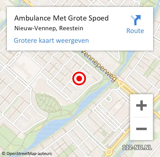 Locatie op kaart van de 112 melding: Ambulance Met Grote Spoed Naar Nieuw-Vennep, Reestein op 24 augustus 2023 15:05