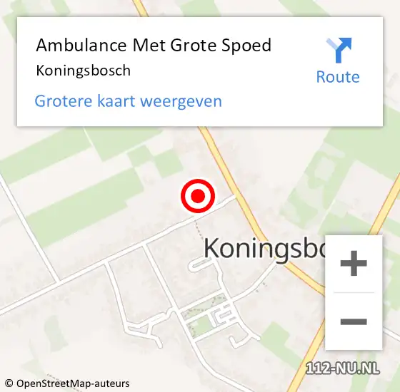 Locatie op kaart van de 112 melding: Ambulance Met Grote Spoed Naar Koningsbosch op 24 augustus 2023 15:10