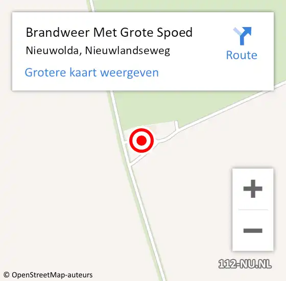 Locatie op kaart van de 112 melding: Brandweer Met Grote Spoed Naar Nieuwolda, Nieuwlandseweg op 24 augustus 2023 15:42