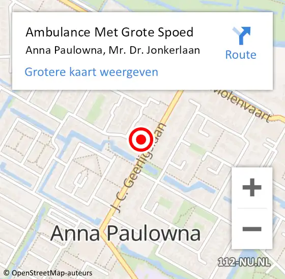 Locatie op kaart van de 112 melding: Ambulance Met Grote Spoed Naar Anna Paulowna, Mr. Dr. Jonkerlaan op 24 augustus 2023 17:07