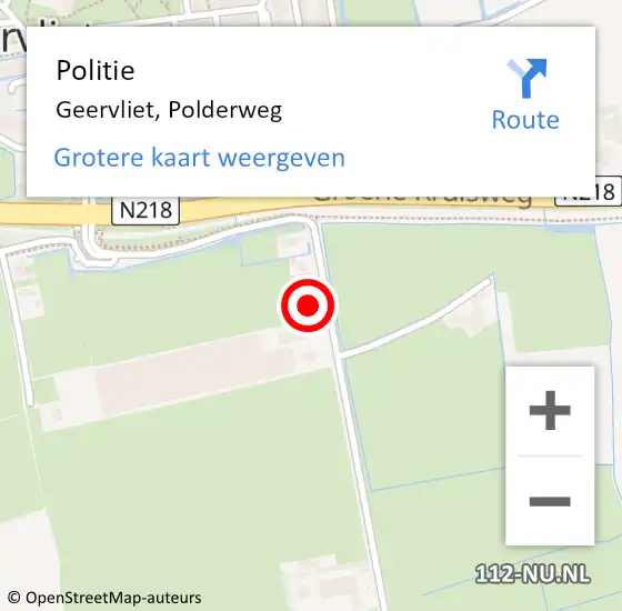 Locatie op kaart van de 112 melding: Politie Geervliet, Polderweg op 24 augustus 2023 17:12