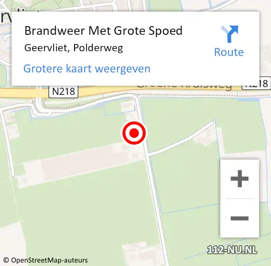 Locatie op kaart van de 112 melding: Brandweer Met Grote Spoed Naar Geervliet, Polderweg op 24 augustus 2023 17:12