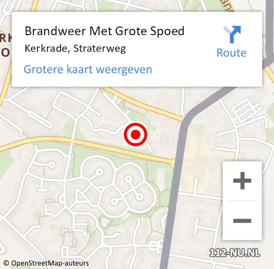 Locatie op kaart van de 112 melding: Brandweer Met Grote Spoed Naar Kerkrade, Straterweg op 24 augustus 2023 17:14