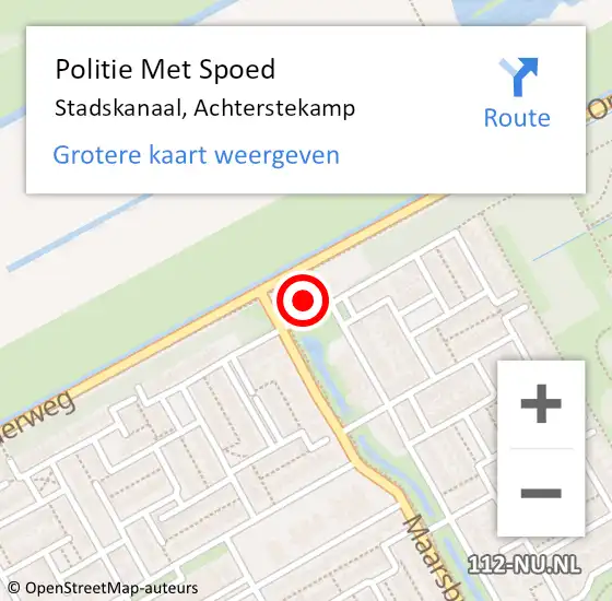 Locatie op kaart van de 112 melding: Politie Met Spoed Naar Stadskanaal, Achterstekamp op 24 augustus 2023 17:44