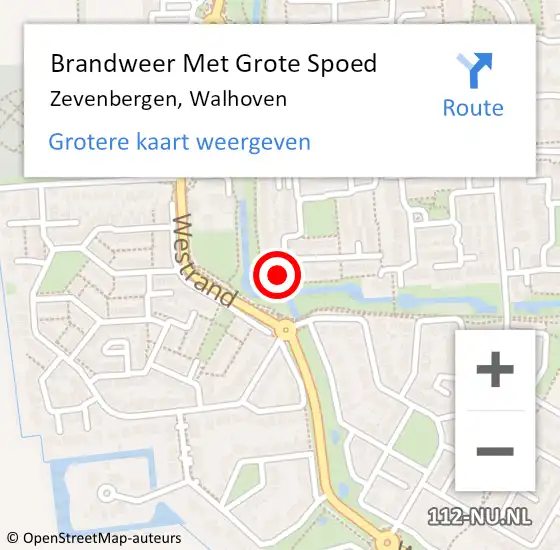 Locatie op kaart van de 112 melding: Brandweer Met Grote Spoed Naar Zevenbergen, Walhoven op 24 augustus 2023 19:00