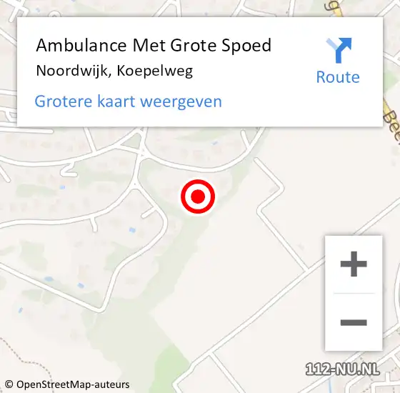 Locatie op kaart van de 112 melding: Ambulance Met Grote Spoed Naar Noordwijk, Koepelweg op 24 augustus 2023 20:16