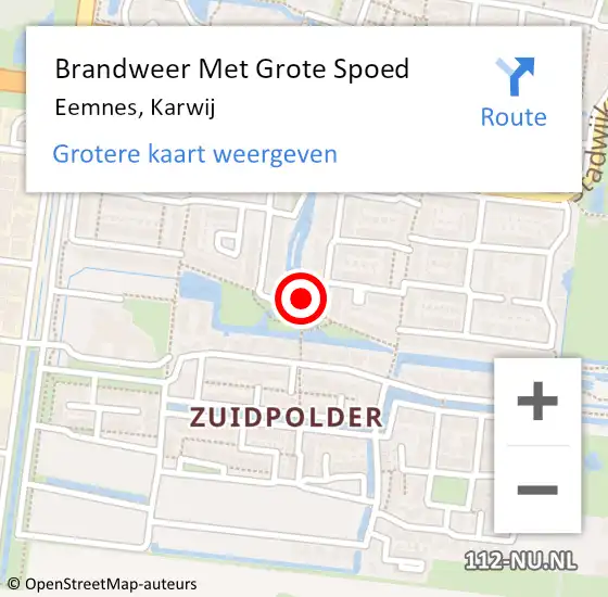 Locatie op kaart van de 112 melding: Brandweer Met Grote Spoed Naar Eemnes, Karwij op 24 augustus 2023 20:54