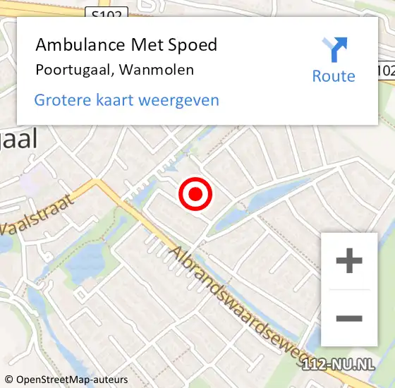 Locatie op kaart van de 112 melding: Ambulance Met Spoed Naar Poortugaal, Wanmolen op 24 augustus 2023 22:04