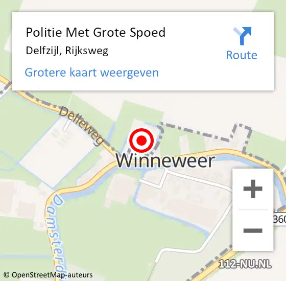 Locatie op kaart van de 112 melding: Politie Met Grote Spoed Naar Delfzijl, Rijksweg op 24 augustus 2023 22:09