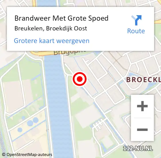 Locatie op kaart van de 112 melding: Brandweer Met Grote Spoed Naar Breukelen, Broekdijk Oost op 24 augustus 2023 22:34