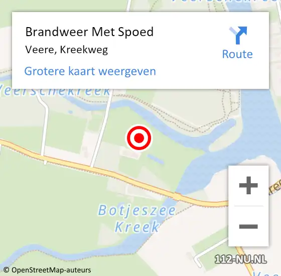 Locatie op kaart van de 112 melding: Brandweer Met Spoed Naar Veere, Kreekweg op 24 augustus 2023 22:49