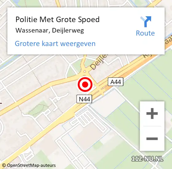 Locatie op kaart van de 112 melding: Politie Met Grote Spoed Naar Wassenaar, Deijlerweg op 24 augustus 2023 23:19