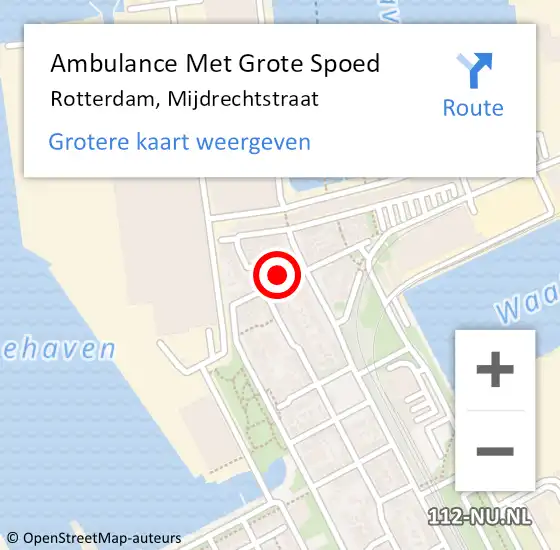 Locatie op kaart van de 112 melding: Ambulance Met Grote Spoed Naar Rotterdam, Mijdrechtstraat op 24 augustus 2023 23:23