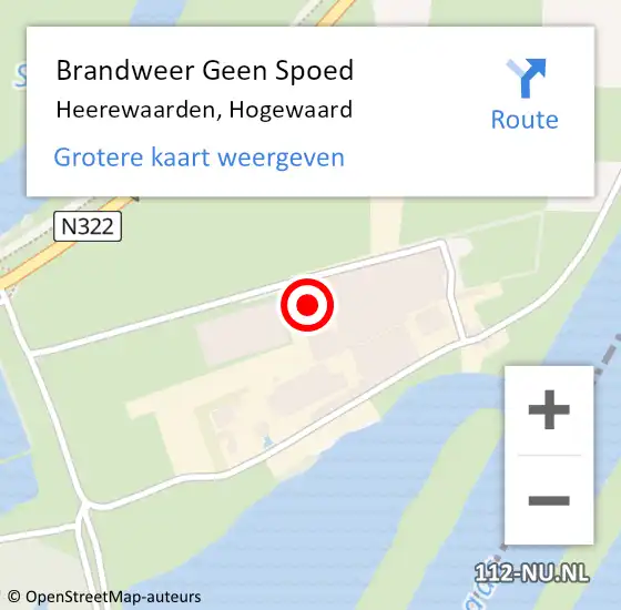 Locatie op kaart van de 112 melding: Brandweer Geen Spoed Naar Heerewaarden, Hogewaard op 5 september 2014 19:51