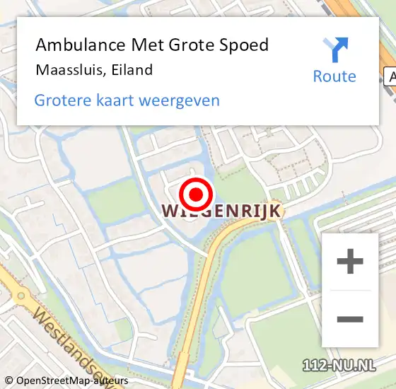 Locatie op kaart van de 112 melding: Ambulance Met Grote Spoed Naar Maassluis, Eiland op 25 augustus 2023 02:02