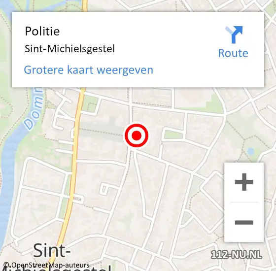 Locatie op kaart van de 112 melding: Politie Sint-Michielsgestel op 25 augustus 2023 03:06