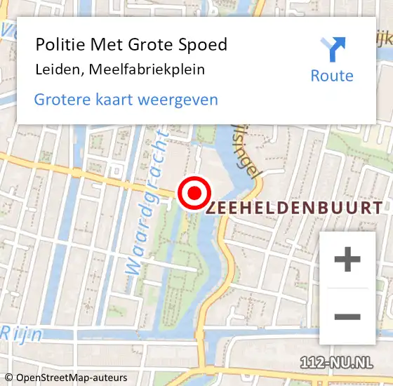 Locatie op kaart van de 112 melding: Politie Met Grote Spoed Naar Leiden, Meelfabriekplein op 25 augustus 2023 05:31