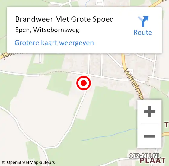 Locatie op kaart van de 112 melding: Brandweer Met Grote Spoed Naar Epen, Witsebornsweg op 25 augustus 2023 06:13