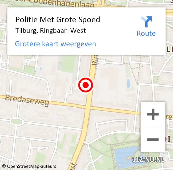 Locatie op kaart van de 112 melding: Politie Met Grote Spoed Naar Tilburg, Ringbaan-West op 25 augustus 2023 08:56