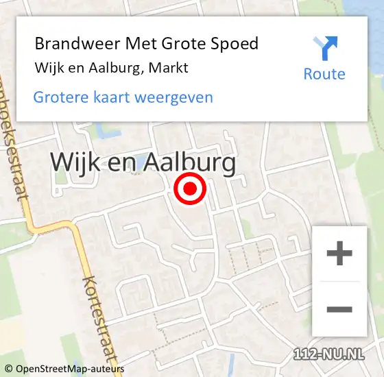 Locatie op kaart van de 112 melding: Brandweer Met Grote Spoed Naar Wijk en Aalburg, Markt op 25 augustus 2023 08:59