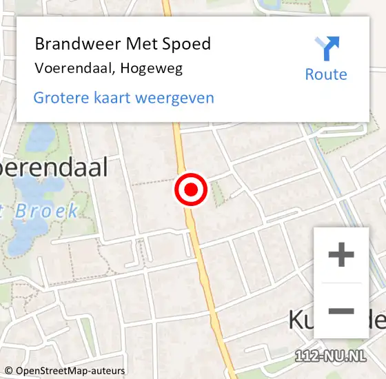 Locatie op kaart van de 112 melding: Brandweer Met Spoed Naar Voerendaal, Hogeweg op 25 augustus 2023 09:44