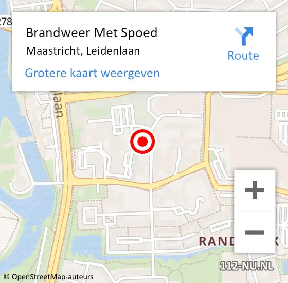 Locatie op kaart van de 112 melding: Brandweer Met Spoed Naar Maastricht, Leidenlaan op 25 augustus 2023 10:18