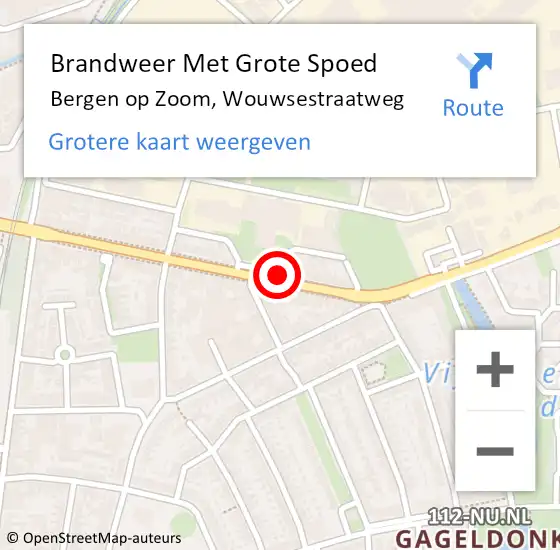 Locatie op kaart van de 112 melding: Brandweer Met Grote Spoed Naar Bergen op Zoom, Wouwsestraatweg op 25 augustus 2023 10:55