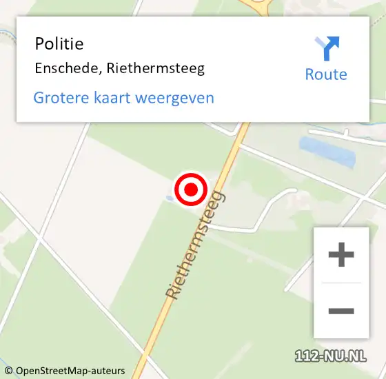 Locatie op kaart van de 112 melding: Politie Enschede, Riethermsteeg op 25 augustus 2023 11:28