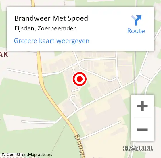 Locatie op kaart van de 112 melding: Brandweer Met Spoed Naar Eijsden, Zoerbeemden op 25 augustus 2023 11:49