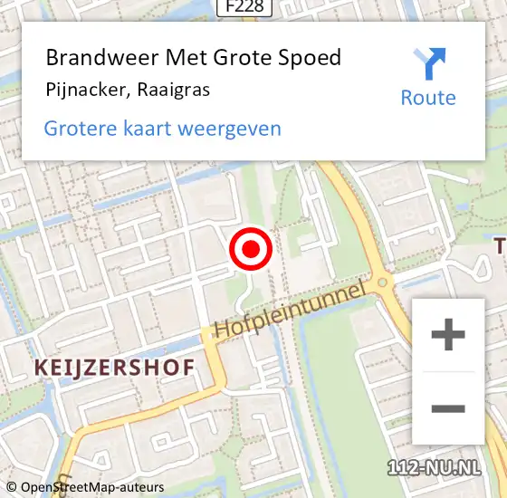 Locatie op kaart van de 112 melding: Brandweer Met Grote Spoed Naar Pijnacker, Raaigras op 25 augustus 2023 12:28