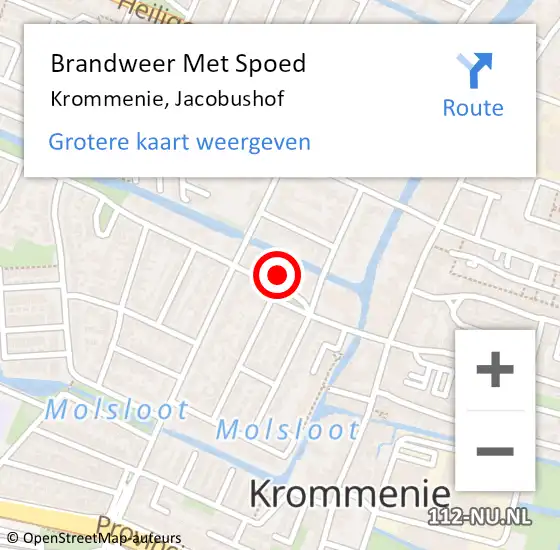 Locatie op kaart van de 112 melding: Brandweer Met Spoed Naar Krommenie, Jacobushof op 25 augustus 2023 12:49