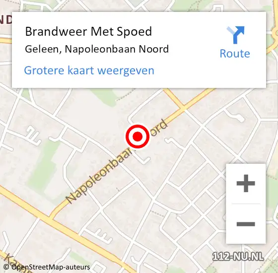 Locatie op kaart van de 112 melding: Brandweer Met Spoed Naar Geleen, Napoleonbaan Noord op 25 augustus 2023 12:53