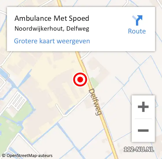 Locatie op kaart van de 112 melding: Ambulance Met Spoed Naar Noordwijkerhout, Delfweg op 25 augustus 2023 13:17