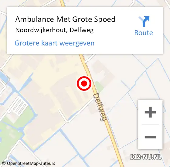 Locatie op kaart van de 112 melding: Ambulance Met Grote Spoed Naar Noordwijkerhout, Delfweg op 25 augustus 2023 13:18