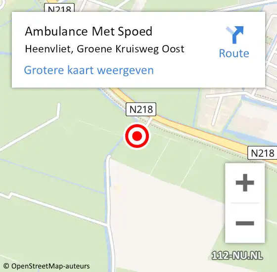 Locatie op kaart van de 112 melding: Ambulance Met Spoed Naar Heenvliet, Groene Kruisweg Oost op 25 augustus 2023 14:42