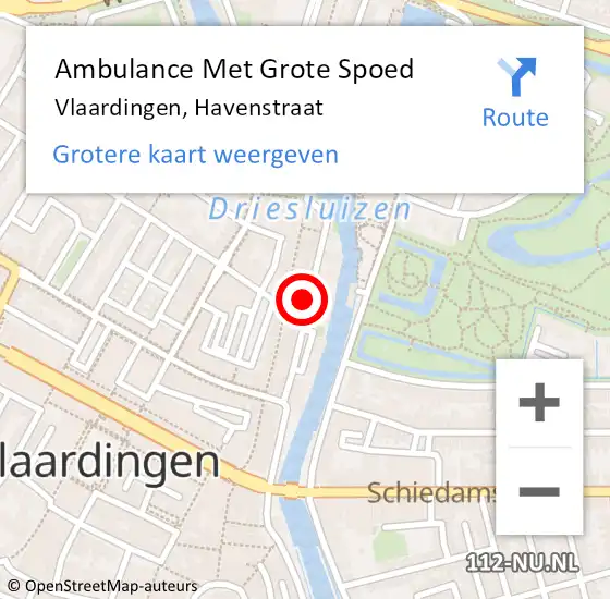 Locatie op kaart van de 112 melding: Ambulance Met Grote Spoed Naar Vlaardingen, Havenstraat op 25 augustus 2023 15:58