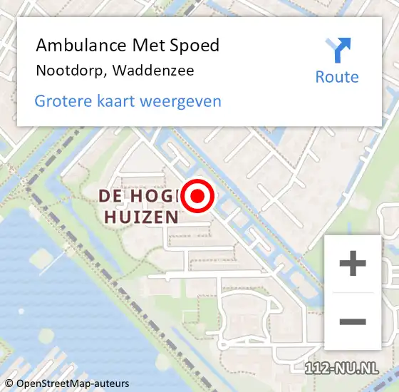 Locatie op kaart van de 112 melding: Ambulance Met Spoed Naar Nootdorp, Waddenzee op 25 augustus 2023 16:41