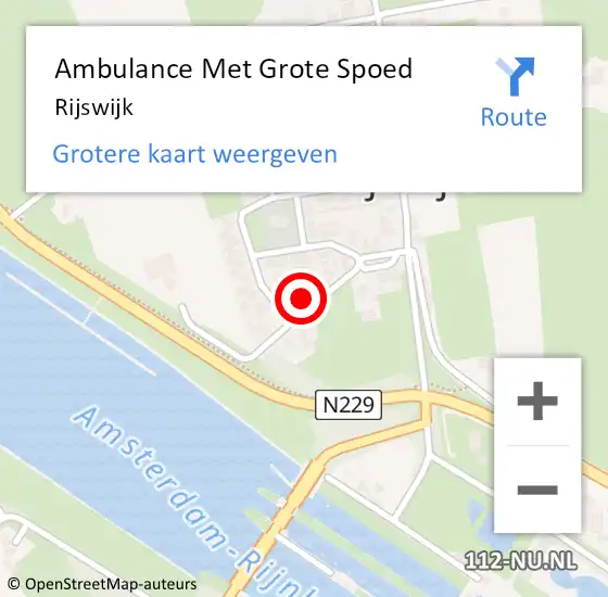 Locatie op kaart van de 112 melding: Ambulance Met Grote Spoed Naar Rijswijk op 25 augustus 2023 16:41